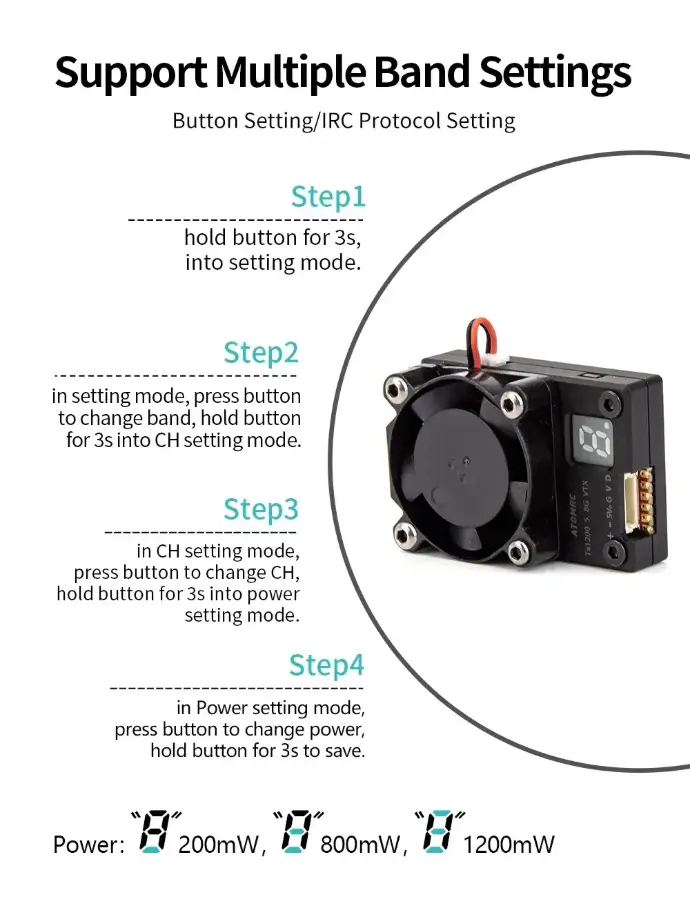 SKYZONE-ATOMRC-TX1200-Analog-VTX