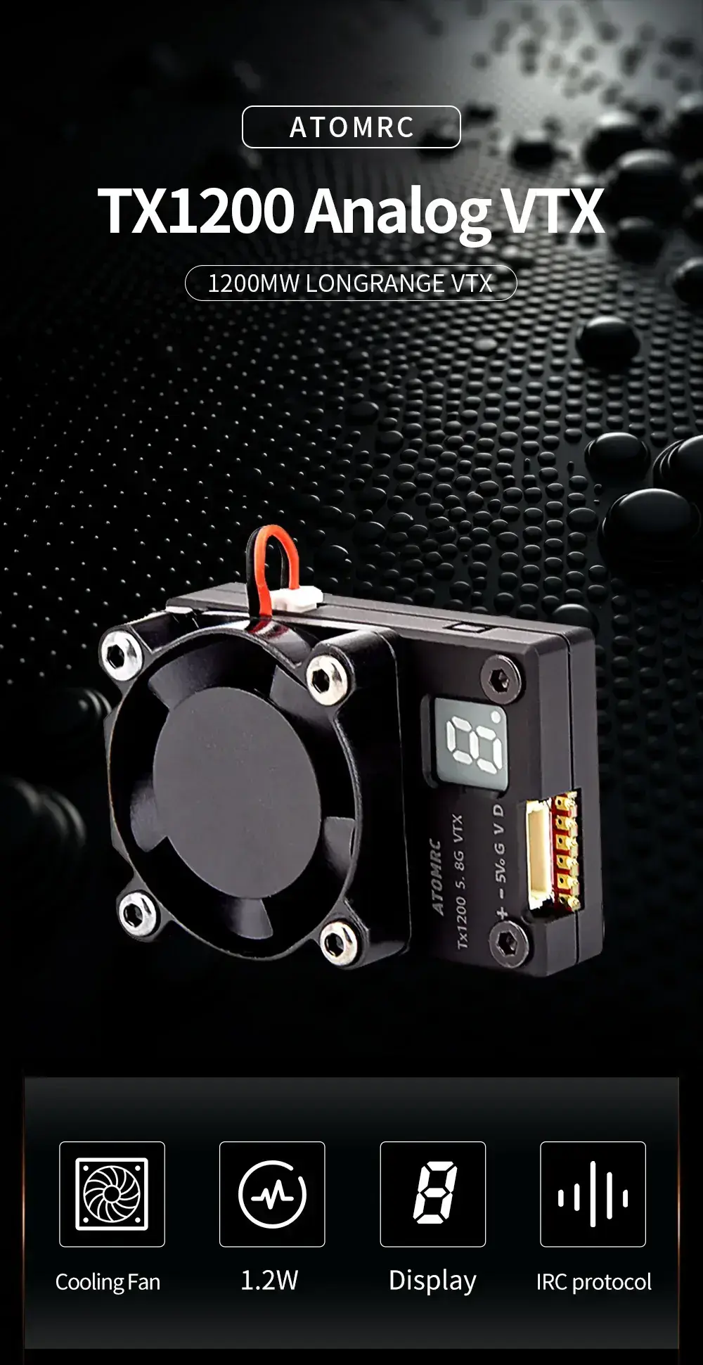 SKYZONE-ATOMRC-TX1200-Analog-VTX