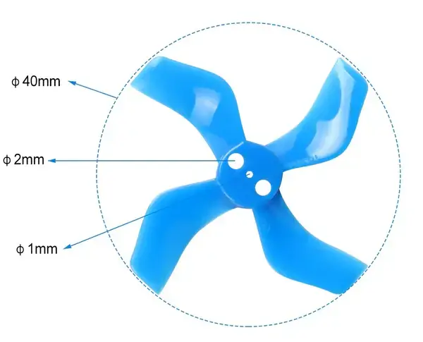 Gemfan-1636-4-40mm-1.0mm-4-Blade-Props-16pcs|Multi-Color